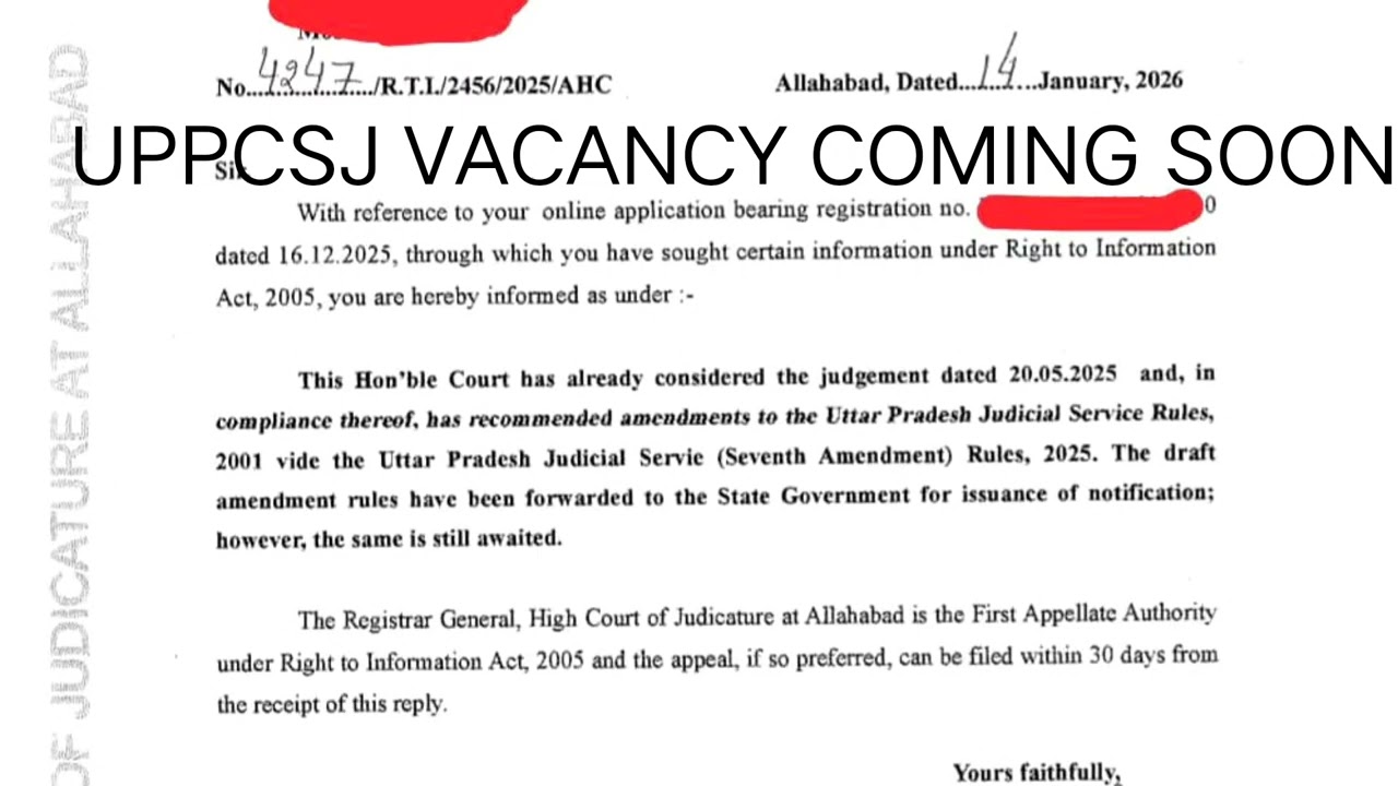 UPPCSJ VACANCY 2026 ! Be ready ...#uppcsj#judiciaryexams #update #uppcsj 
