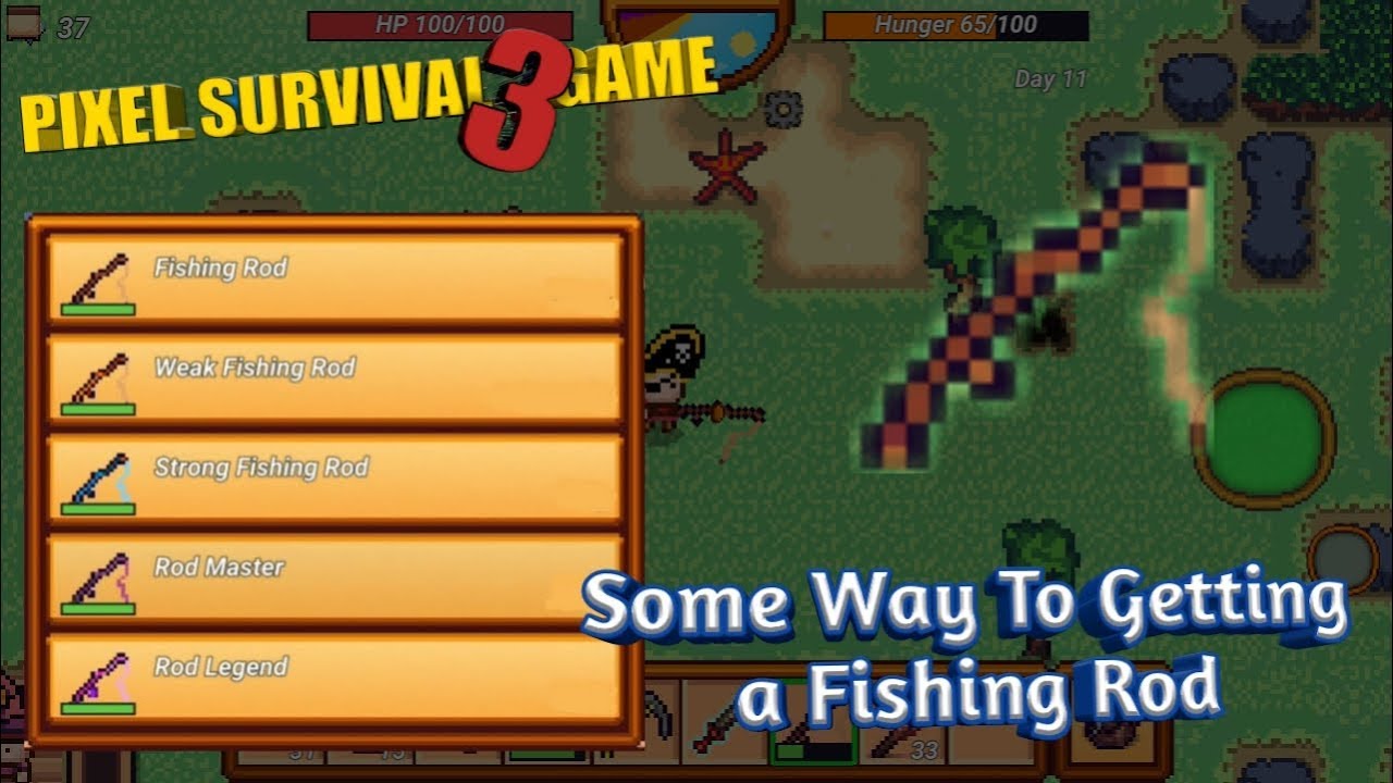 Pixel Survival 3 - How To Get Fishing Rod And Use It