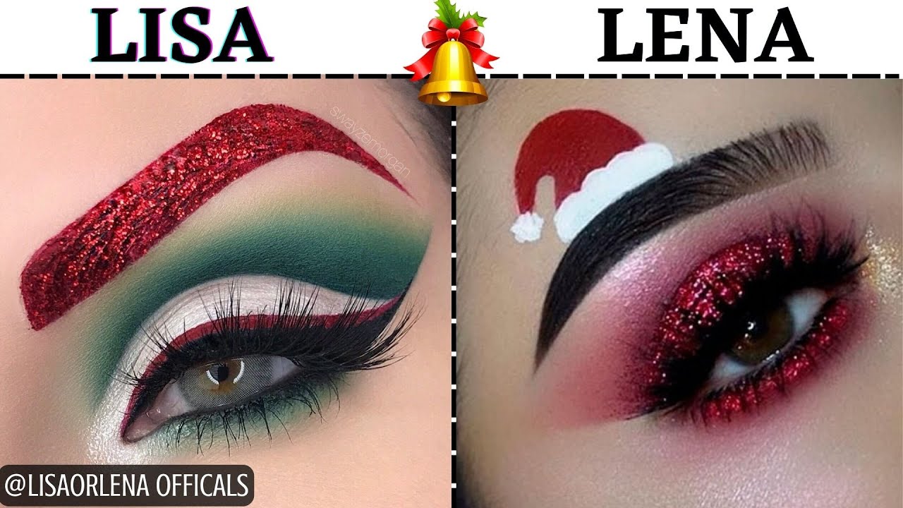 LISA AND LENA CHRISTMAS MAKEUP😍