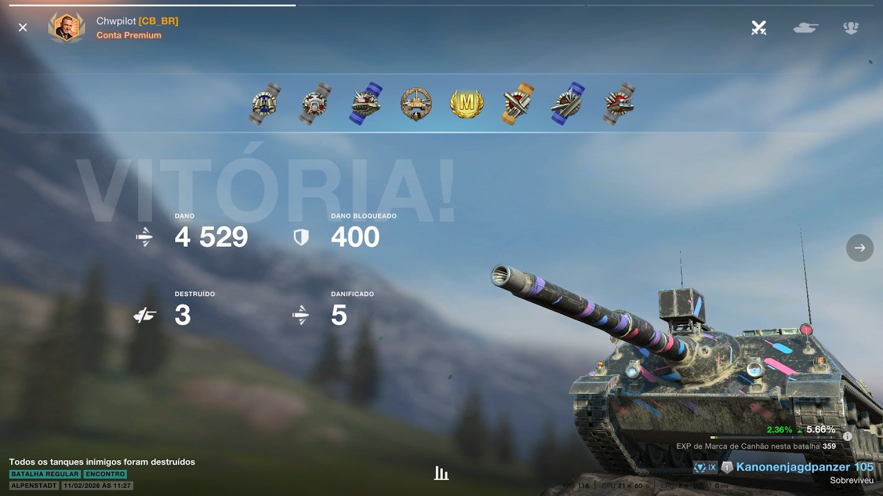Kanonenjagdpanzer 105 - Mantedndo distancia e usando o time de isca
