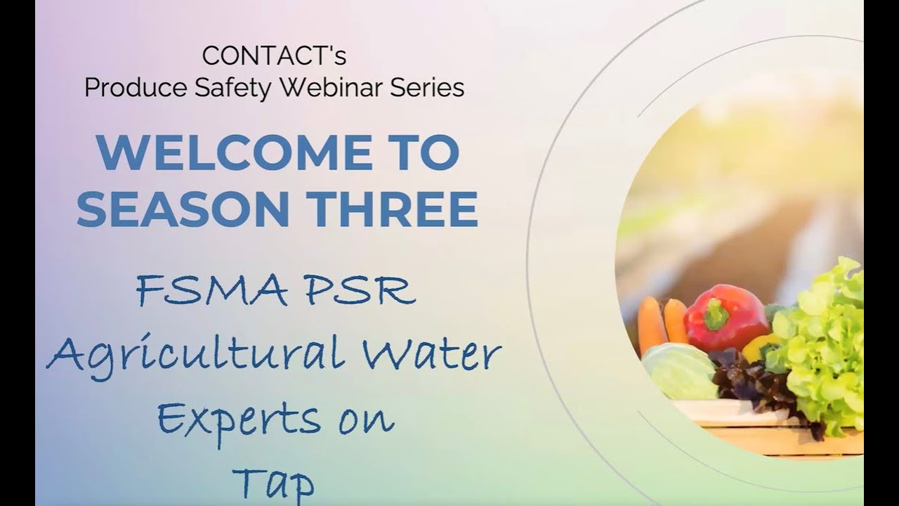 FSMA PSR Ag Water - Experts on Tap