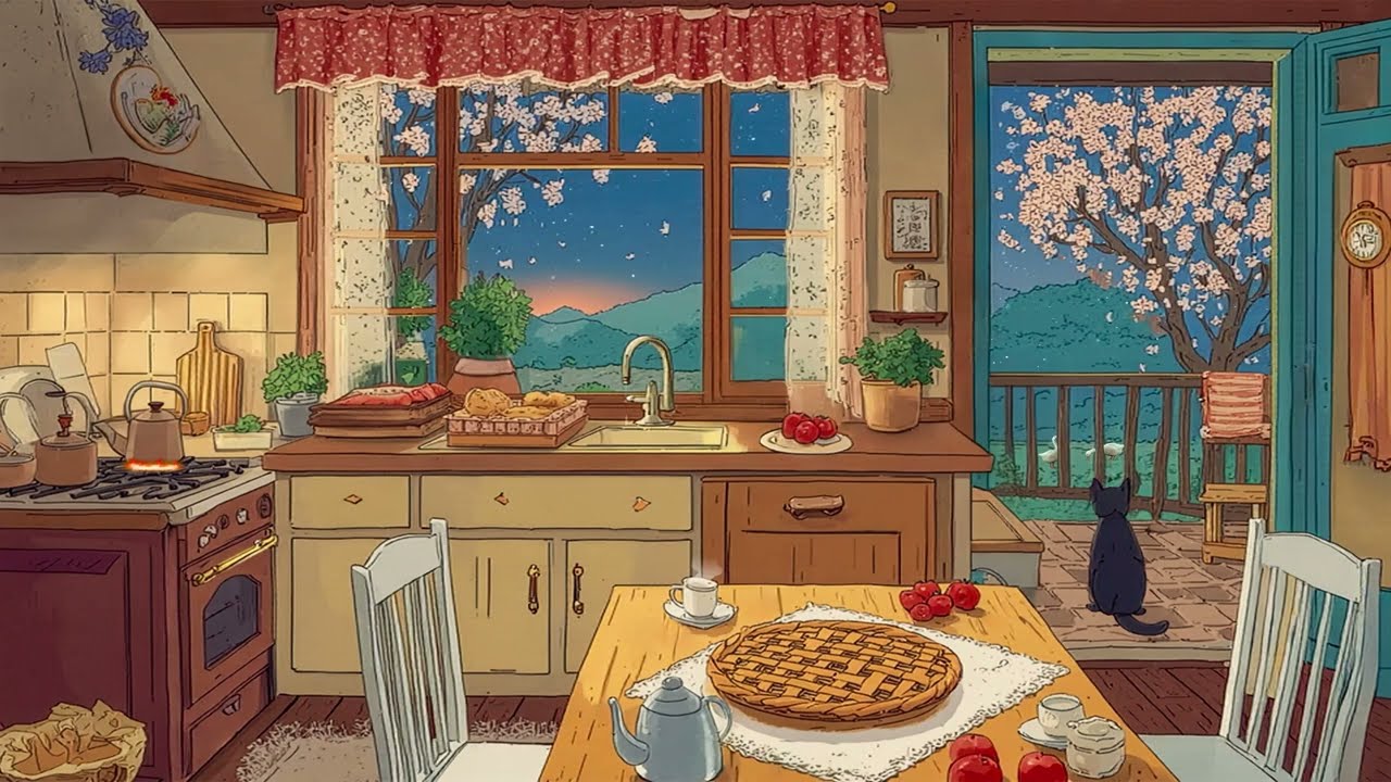 Warm Sunrise at Grandma’s Cottage 🌸☀️ Oldies Playing in Another Room | Gentle Breeze, Birds ambience