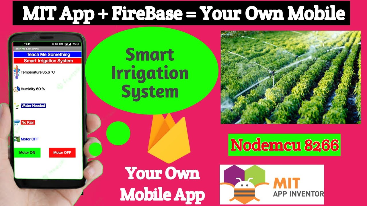 FireBase IOT Smart Plant Monitoring System | smart irrigation system using iot | MIT APP