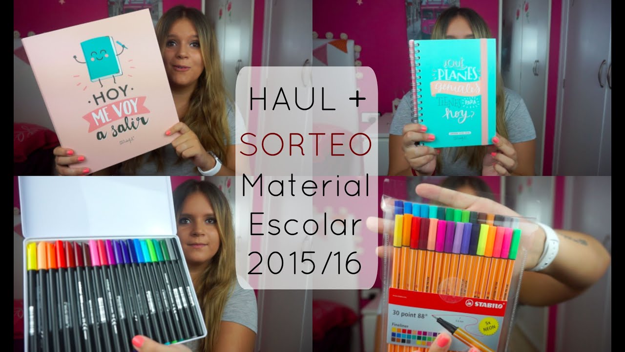 HAUL + SORTEO MATERIAL ESCOLAR 2015/2016 | Laura Yanes