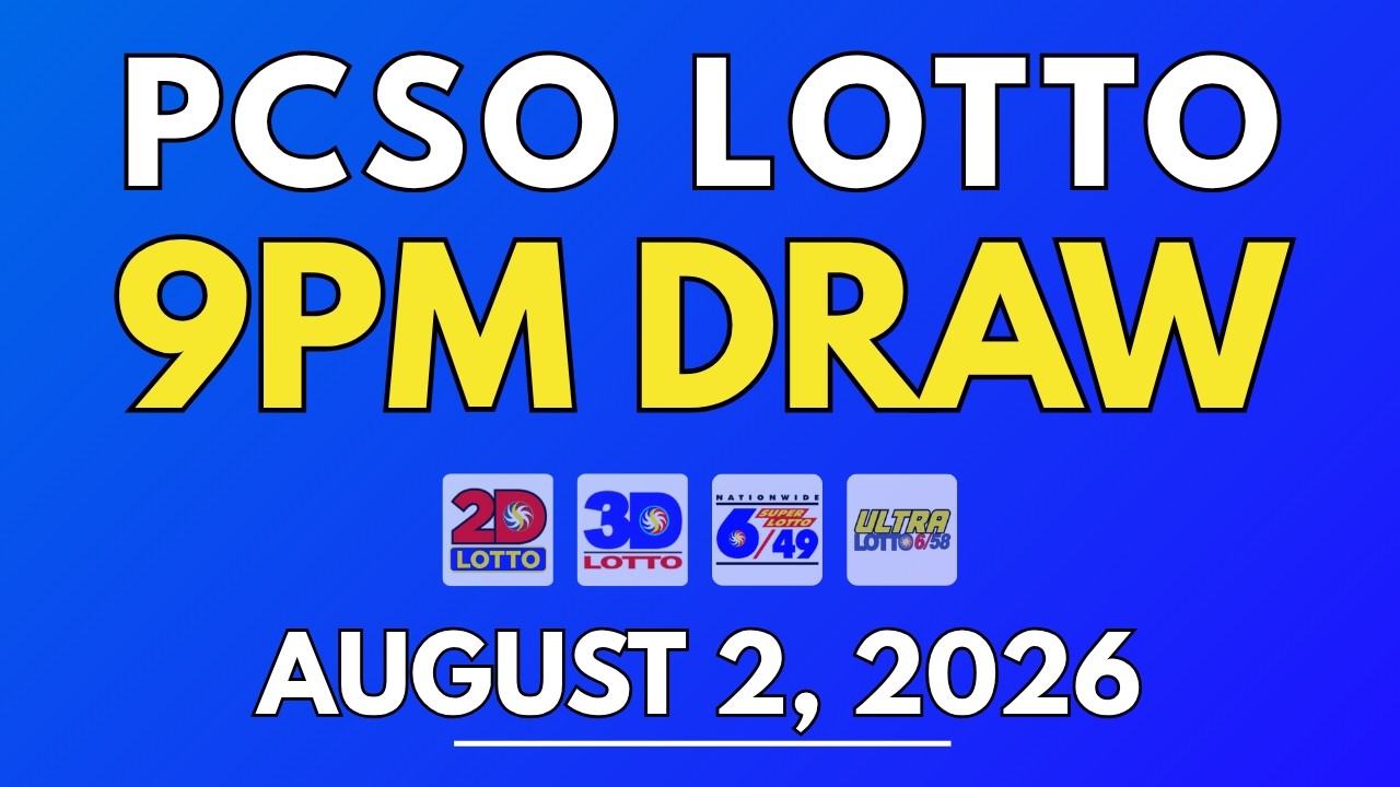 PCSO Lotto Result Today August 2, 2026 | 9PM LIVE Results