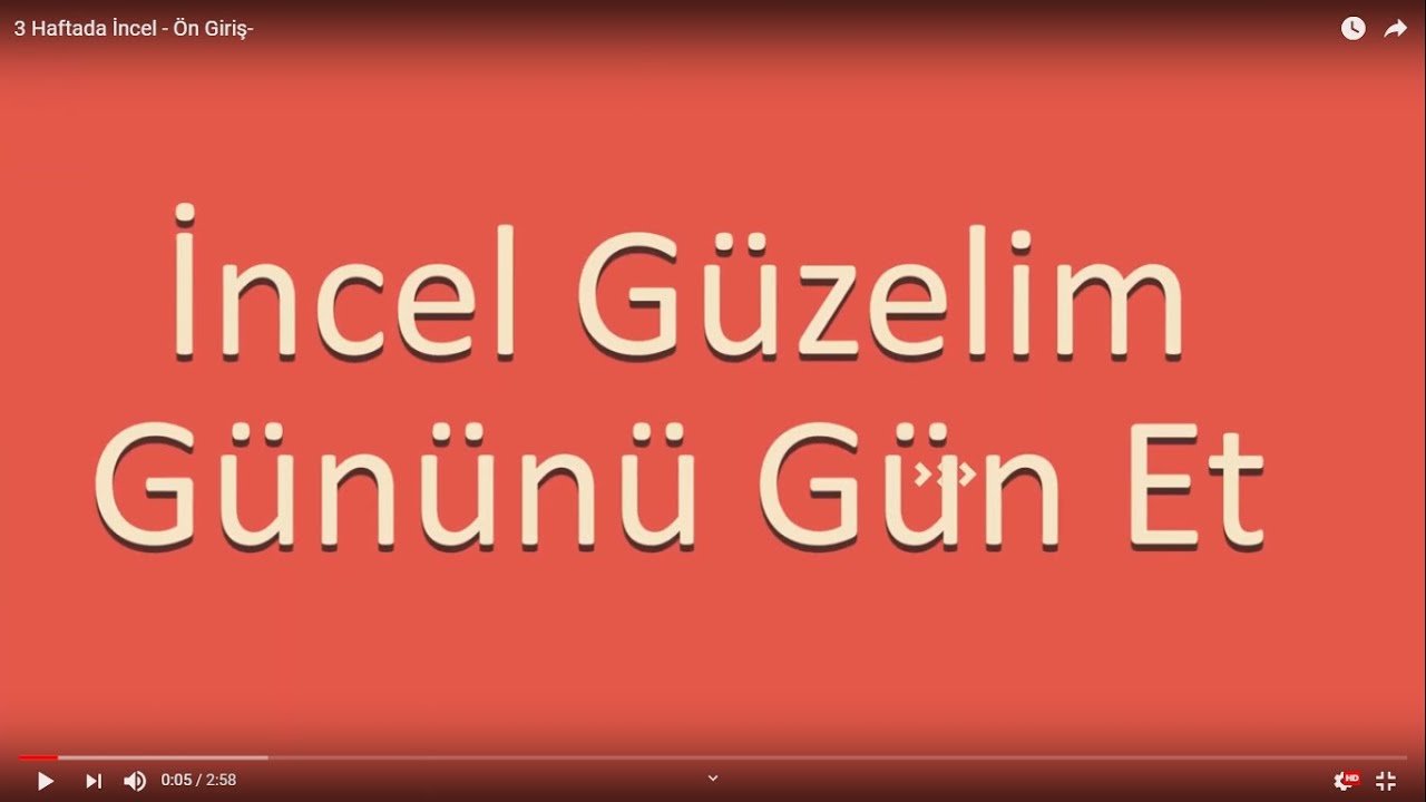 3 Haftada Incel - 1 Gün-