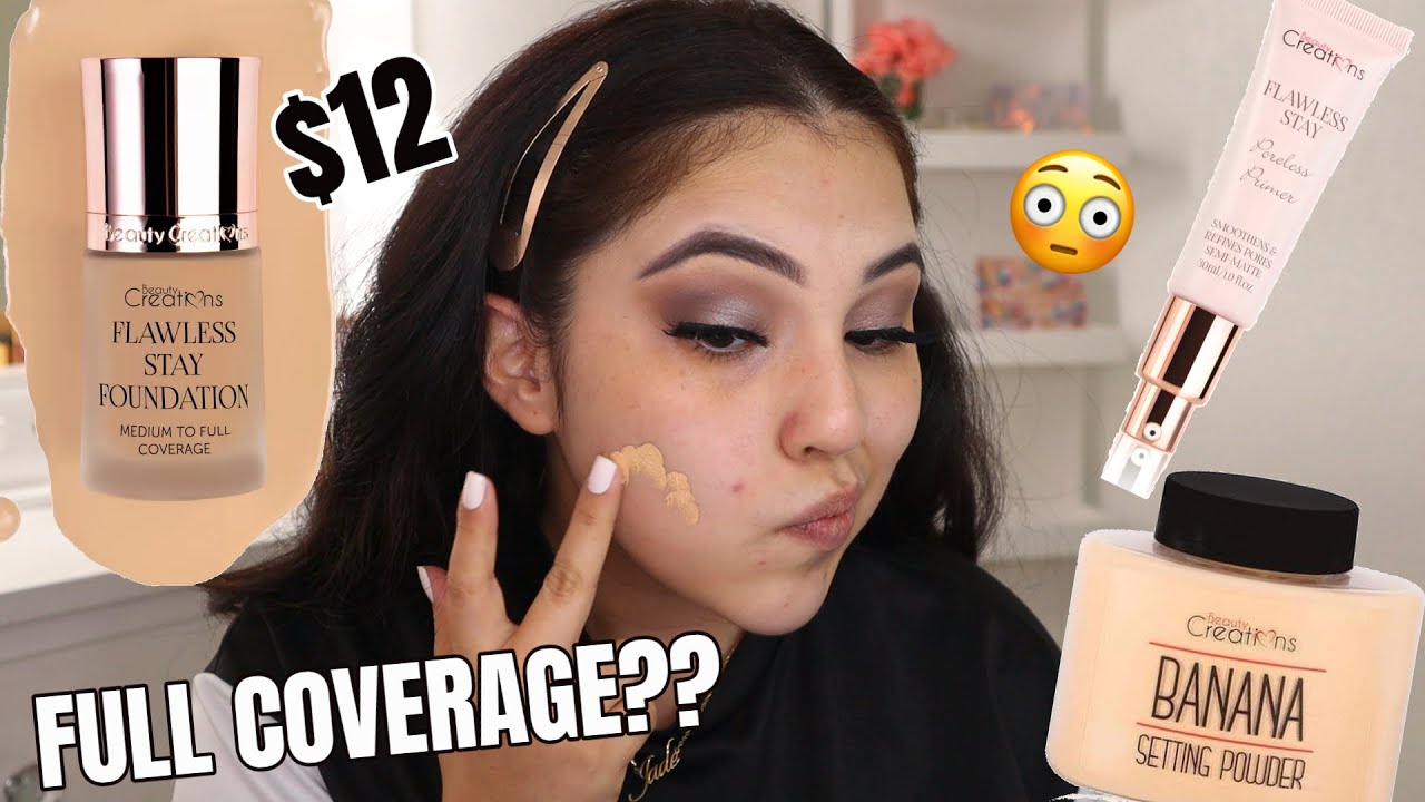 FULL FACE USING BEAUTY CREATIONS PRODUCTS | IS THE FLAWLESS STAY FOUNDATION WORTH IT??