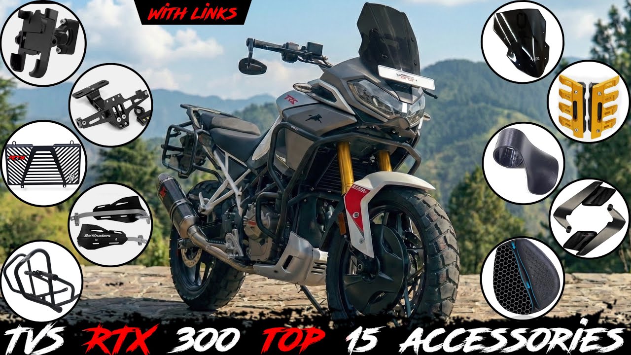 TVS Apache RTX300 all accessories🔥| Apache RTX 300 full modification crash guard,visor,mirror,PPF