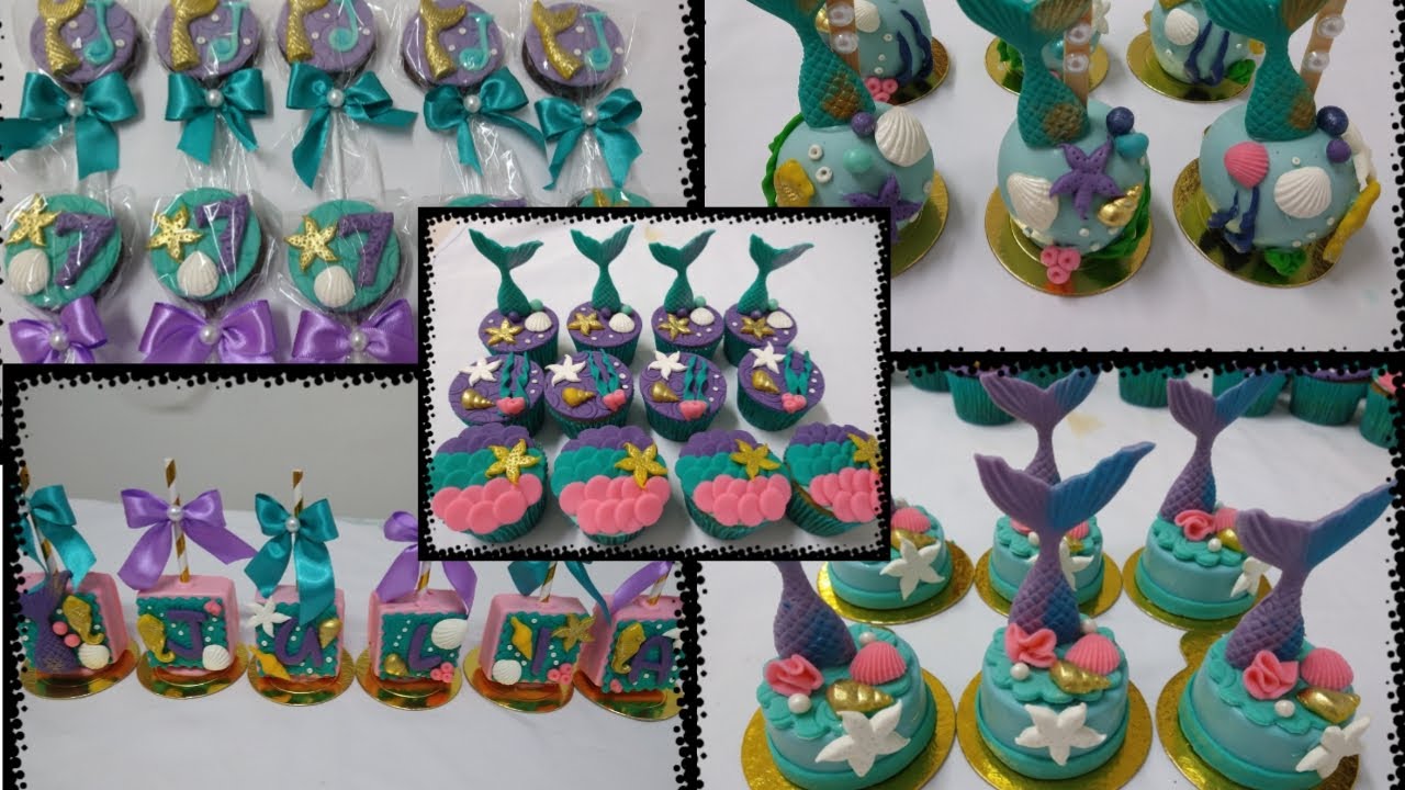 Personalizando doces Sereia l tudo em pasta de leite em pó