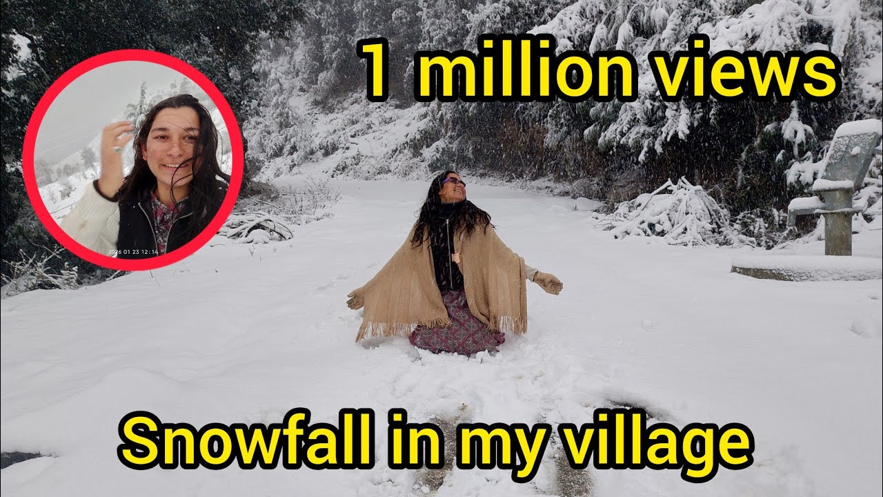 My first experience fist vlog 2026 snowfall in my village 