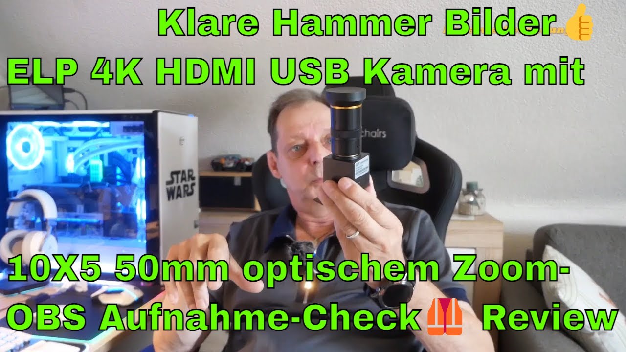 Klare Hammer Bilder👍 ELP 4K HDMI USB Kamera mit 10X5 50mm optischem Zoom OBS Aufnahme-Check🦺 Review