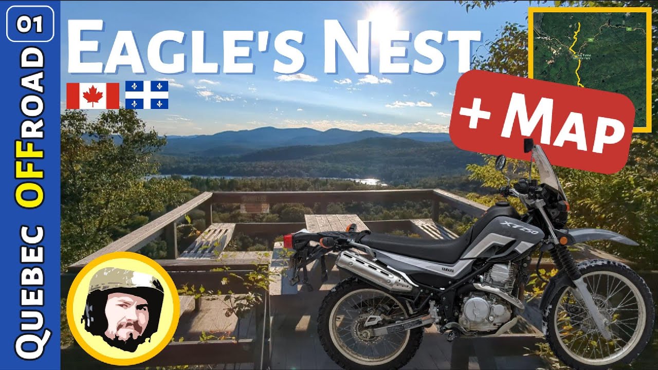 Yamaha XT250 taking on huge Quebec Offroad trails network: great ride to Eagle's Nest