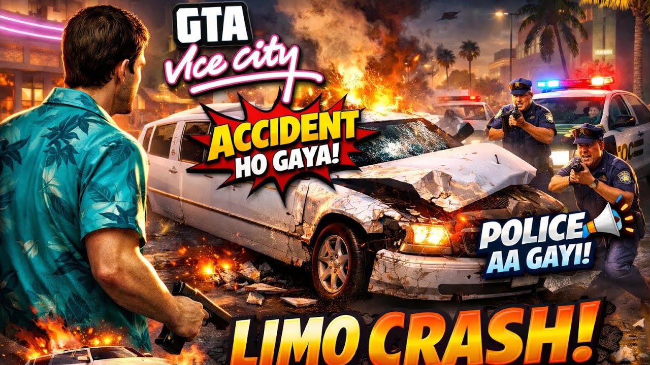 Lambo chorni thi par Limo thok di! 😂 GTA Vice City Police Chase!