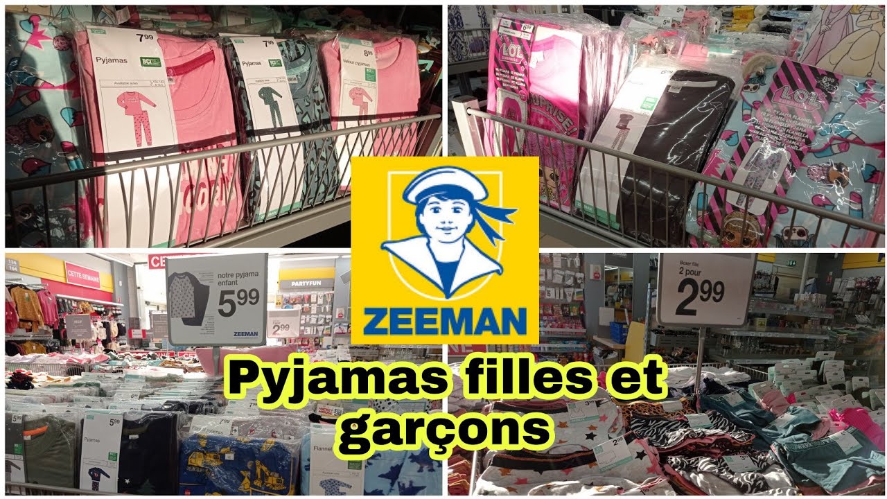 zeeman arrivage pyjamas garçons et filles