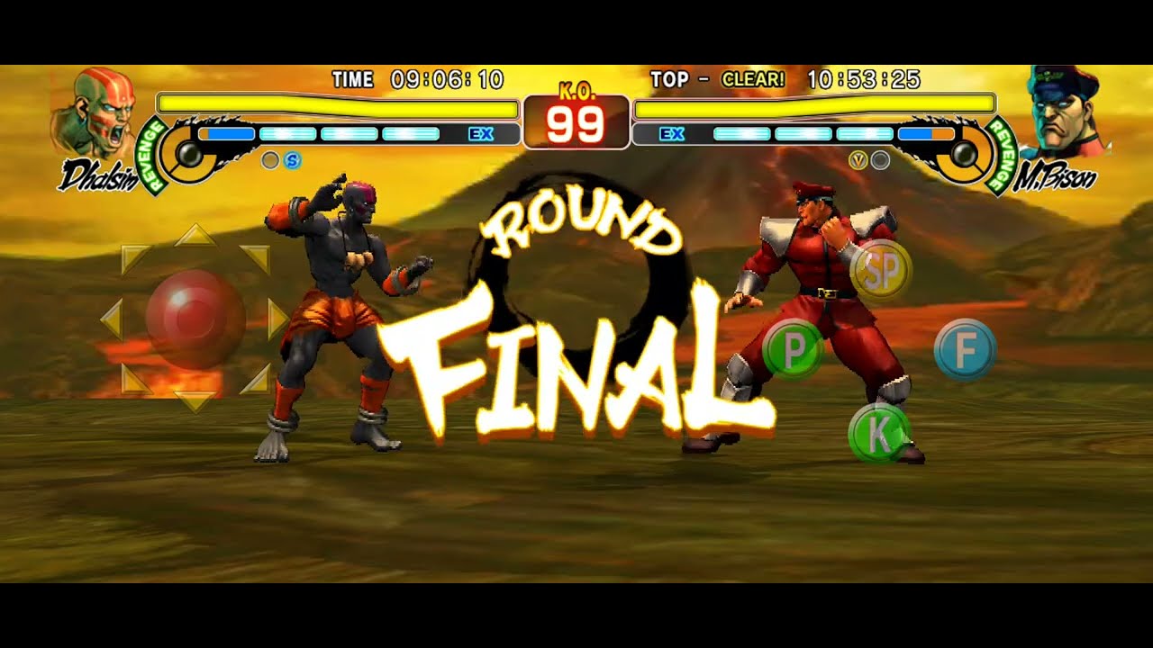 SF4, Street Fighter IV CE gameplay on mobile (Dhalsim ; difficulty : grueling ; Ext. STG : Akuma)