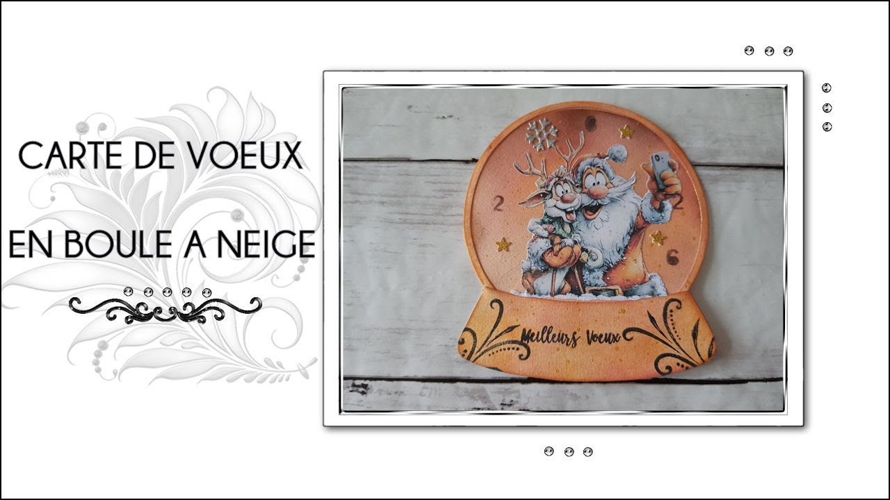 502 - CARTE DE VOEUX EN BOULE A NEIGE