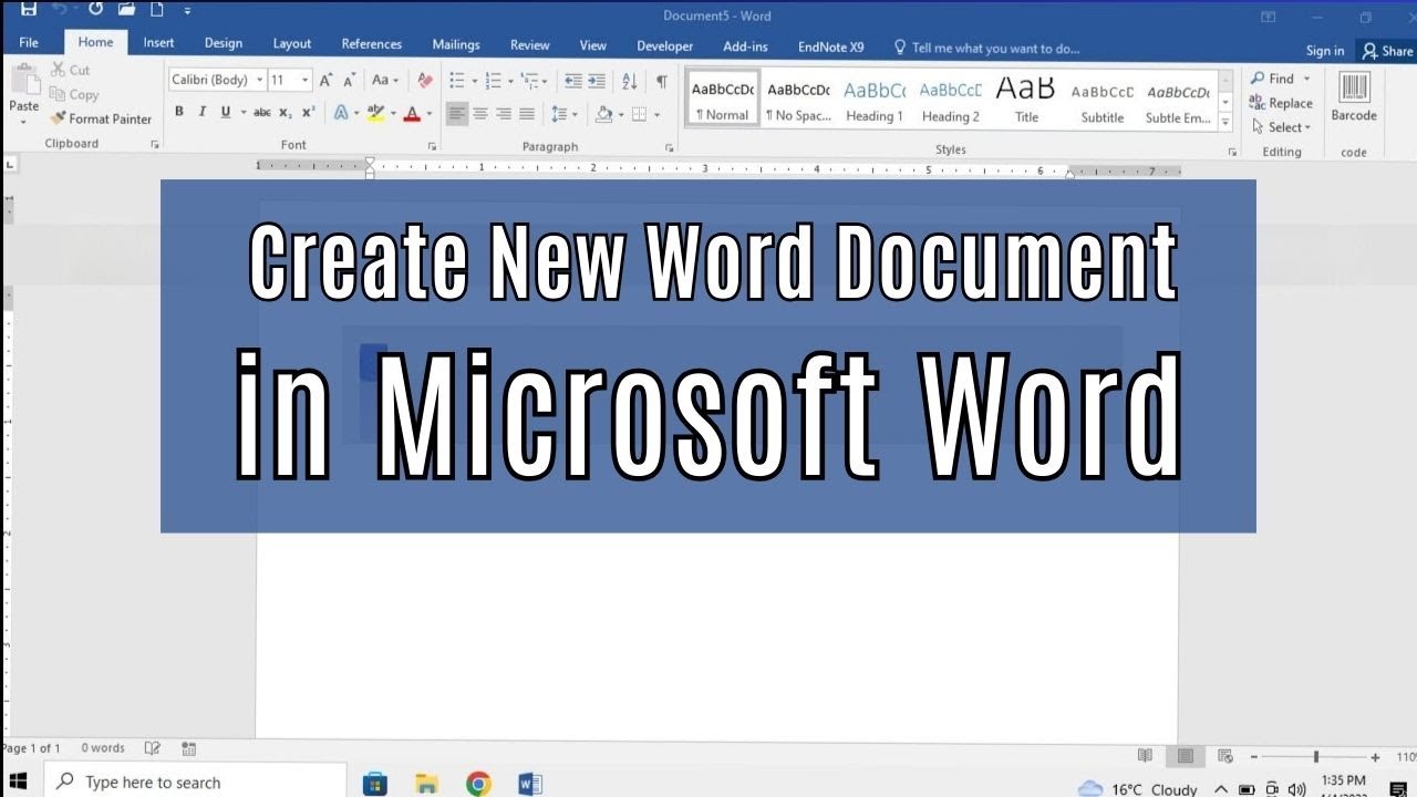 How To Create A New Document in MS Word (Microsoft Word)