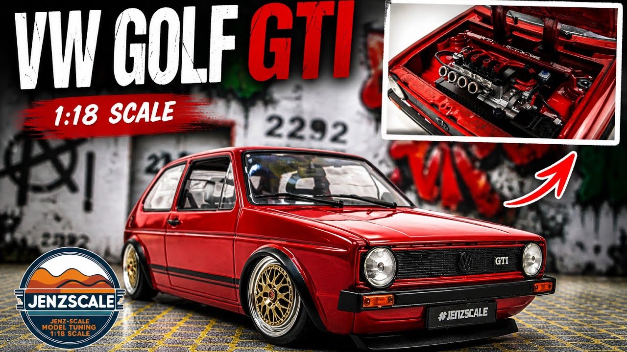 Golf 1 GTI 1976 16V Einzeldrossel Motor Swap 1:18 #diecast #tuning