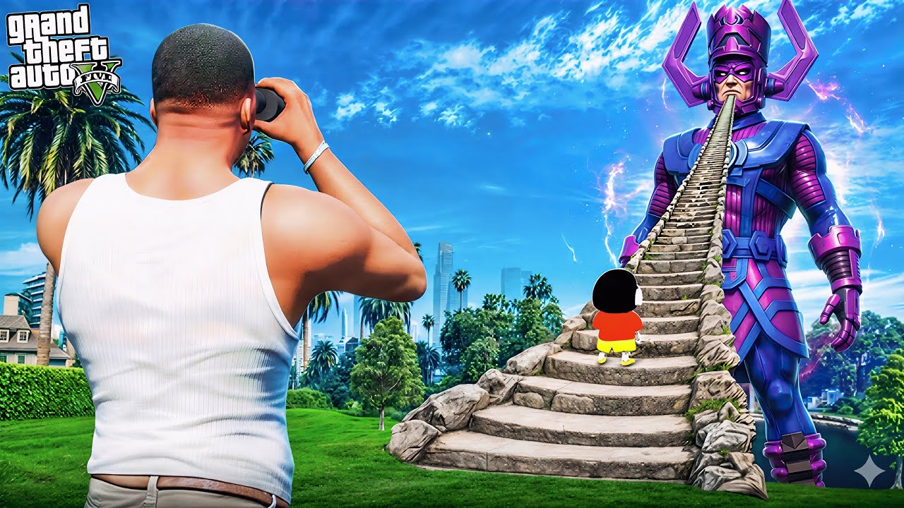 Franklin & Shinchan Found a STAIRWAY to GALACTUS’S MOUTH 😱🔥 | GTA 5 Malayalam