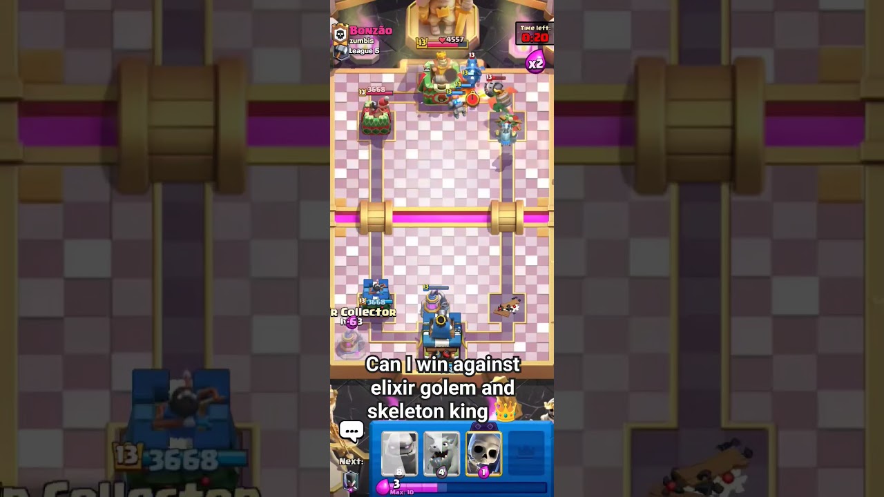 Can I win against elixir golem and skeleton king 👑 #clashroyale #clashroyaleshorts