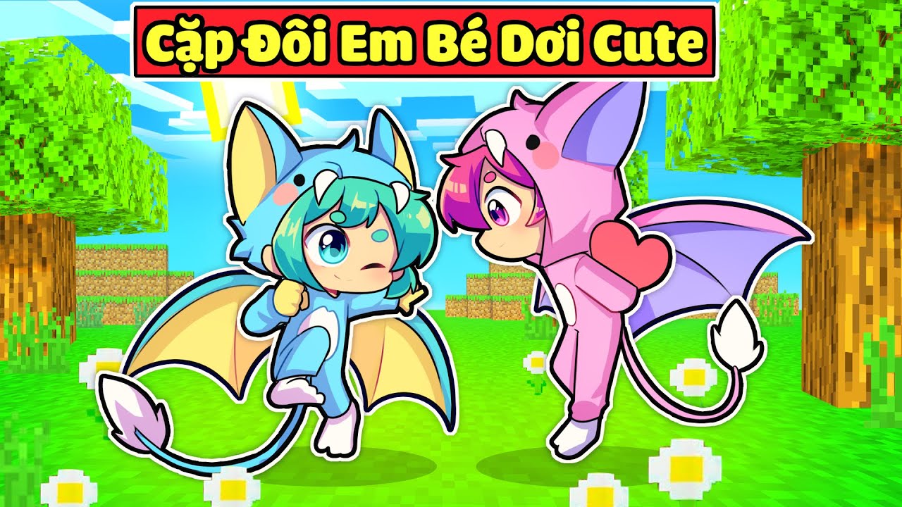 CÔ BÉ DƠI XANH YUMMIE YÊU CẬU BÉ DƠI HỒNG HIHA TRONG MINECRAFT*YUMMIE CẶP ĐÔI EM BÉ DƠI 🥰🌺