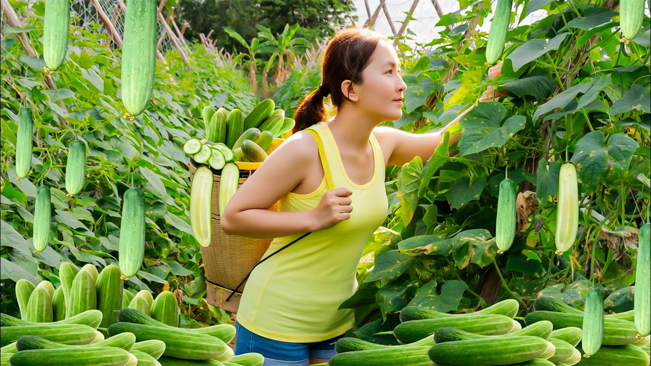 Harvesting 854+ Kilograms of Cucumbers In The Farm To Sell At Market - Peaceful Rural Life