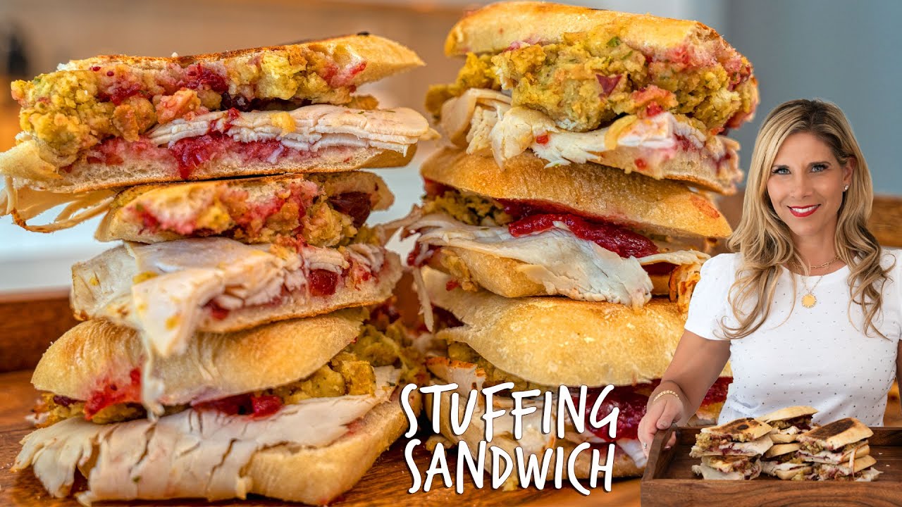 Turkey Sandwich with stuffing and Cranberry