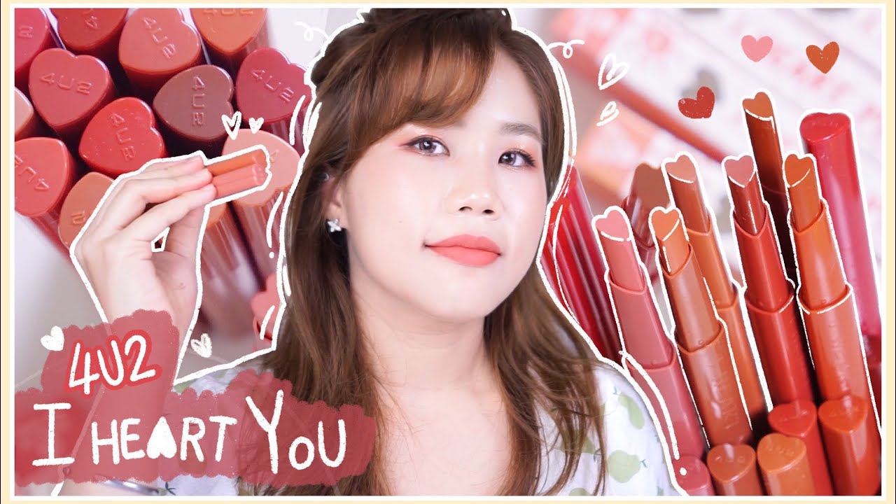 รีวิวลิป+สวอช 4U2 I HEART U Matte / Moist #ลิปหมุนหัวใจ  แห้ง/ ติดทน/ สบายปาก ละมุนม๊ากก | myktbelle