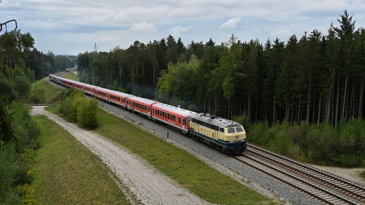 218 460 mit 6&times; VT 628 Schrottzug von M&uuml;hldorf nach Garching an der Alz