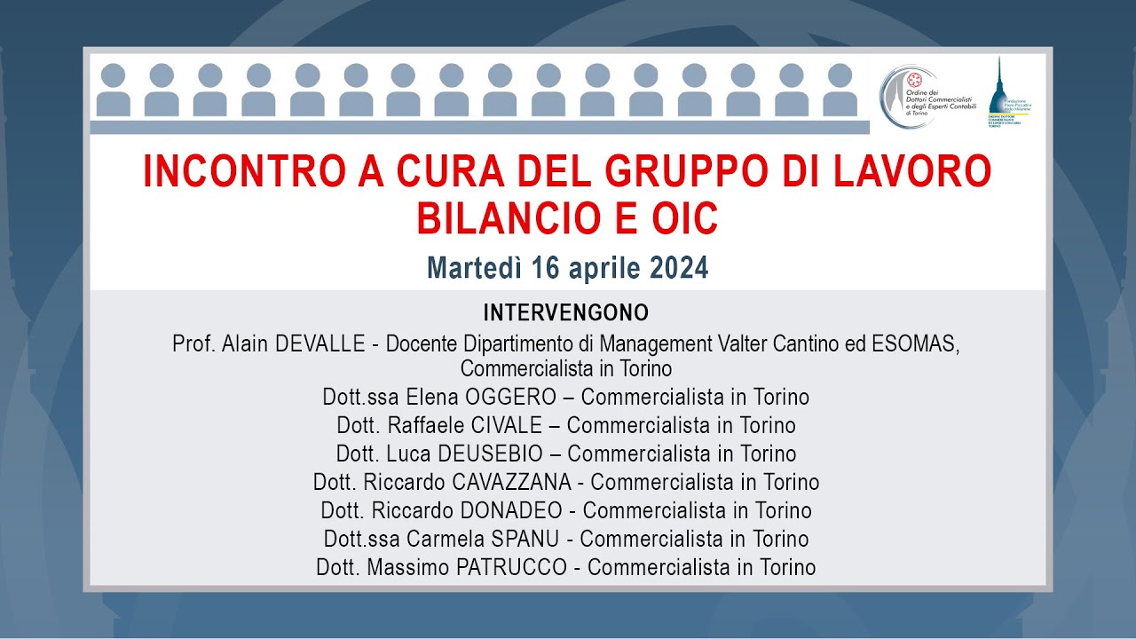 Incontro a cura del gruppo di lavoro Bilancio e Oic