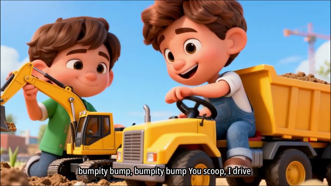 Construction Buddies 🚧 Trucks & Excavators Song for Kids | Dig & Build!