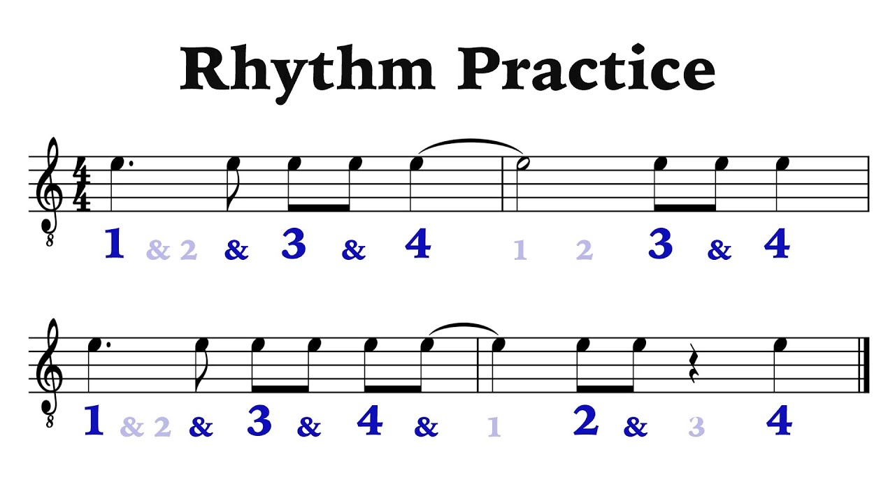 8th Note Rhythm Practice (Dots and Ties)