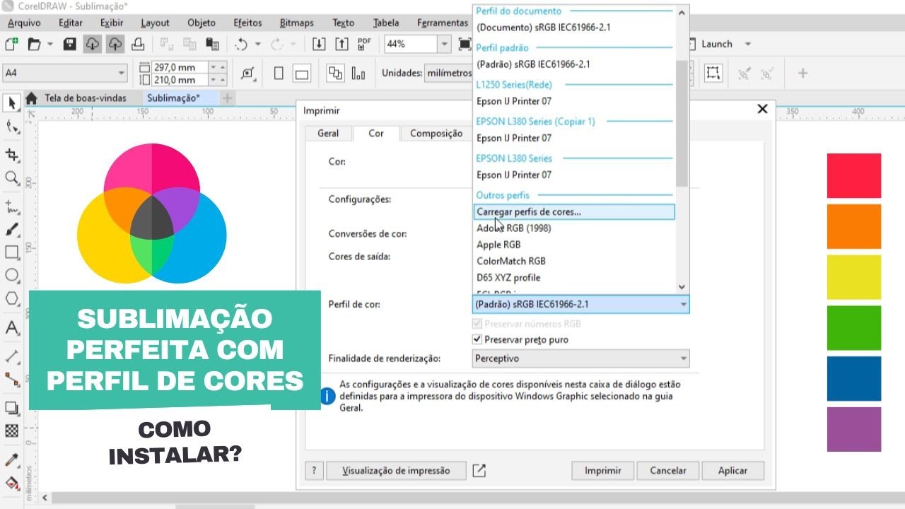 COMO INSTALAR PERFIL DE CORES E TER A SUBLIMAÇÃO PERFEITA!