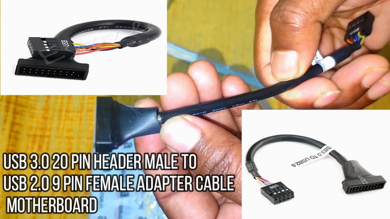 USB 3.0 20 Pin Header Male to USB 2.0 9 Pin Female Adapter Cable Motherboard 2022