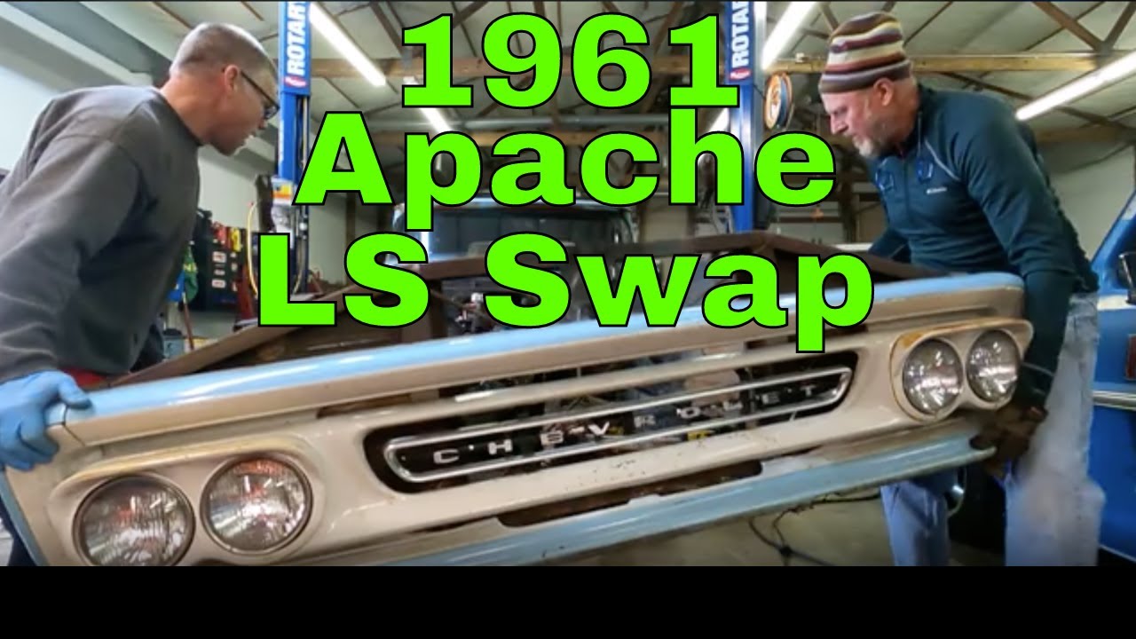 1961 Chevy Apache LS Swap Removing Hood, Bumper and Front Clip!