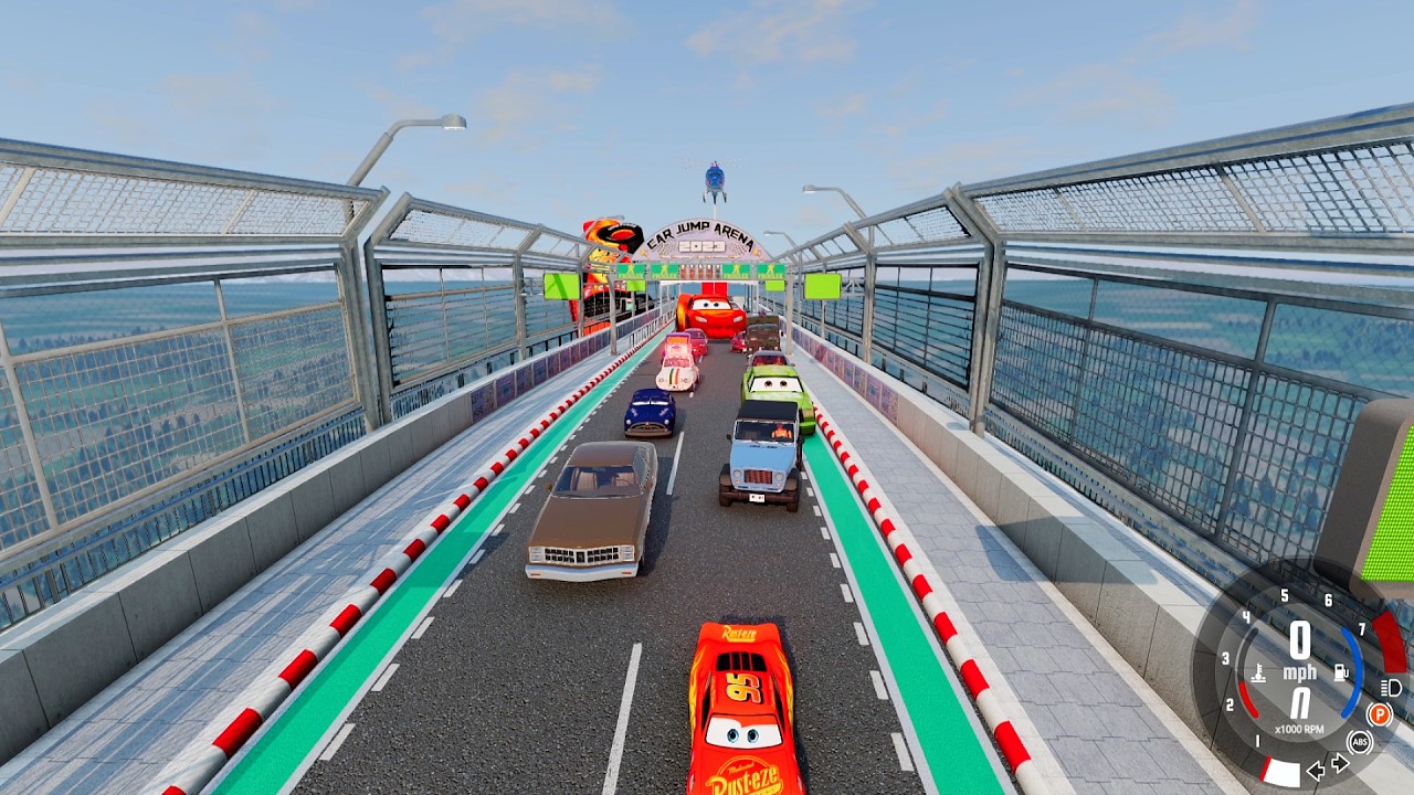Lightning McQueen Car Jump Arena Challenge! 🚗🔥 Extreme Ramp Stunts | BeamNG Drive