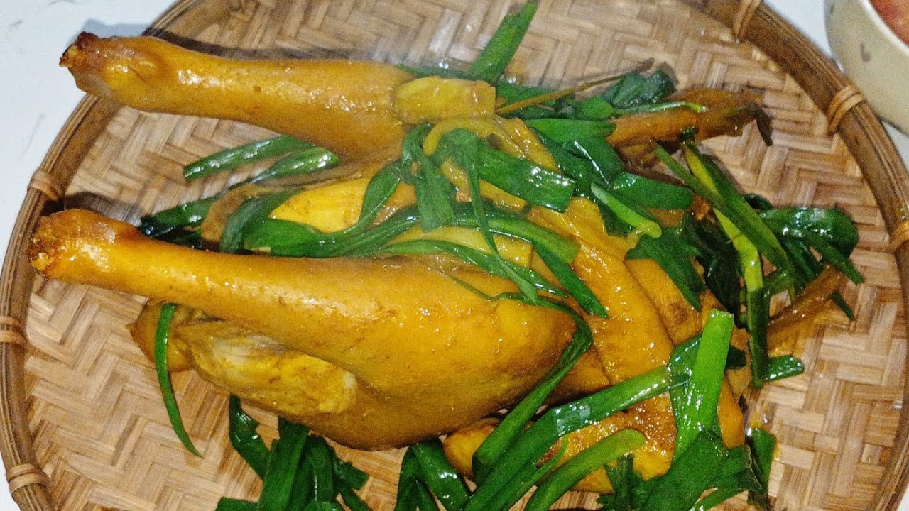 GÀ HẤP HÀNH,Da gà vàng óng căng bóng thịt mềm ngọt mọng nước vô cùng dễ làm 