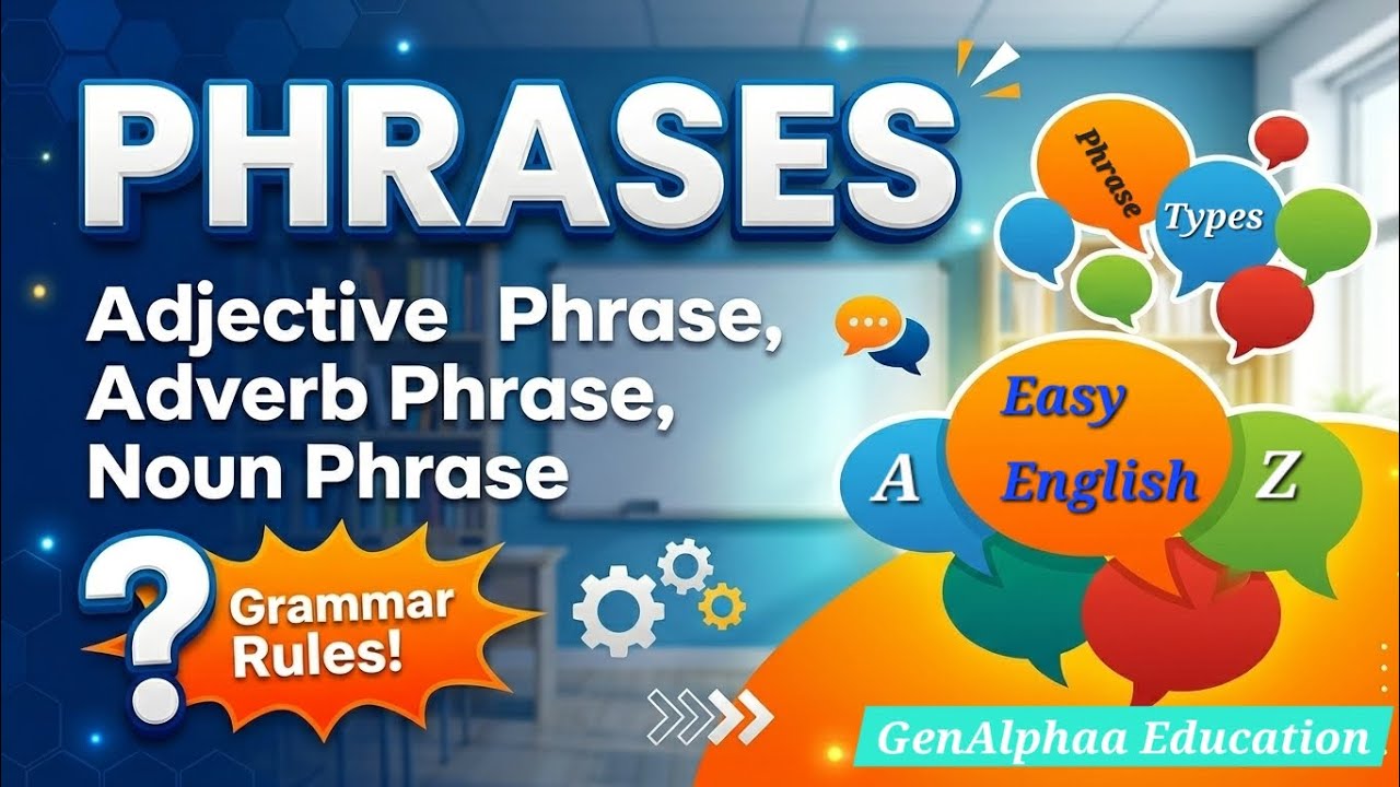 Phrases in English Grammar | Types Explained with Examples | Adjective, Adverb & Noun Phrases 