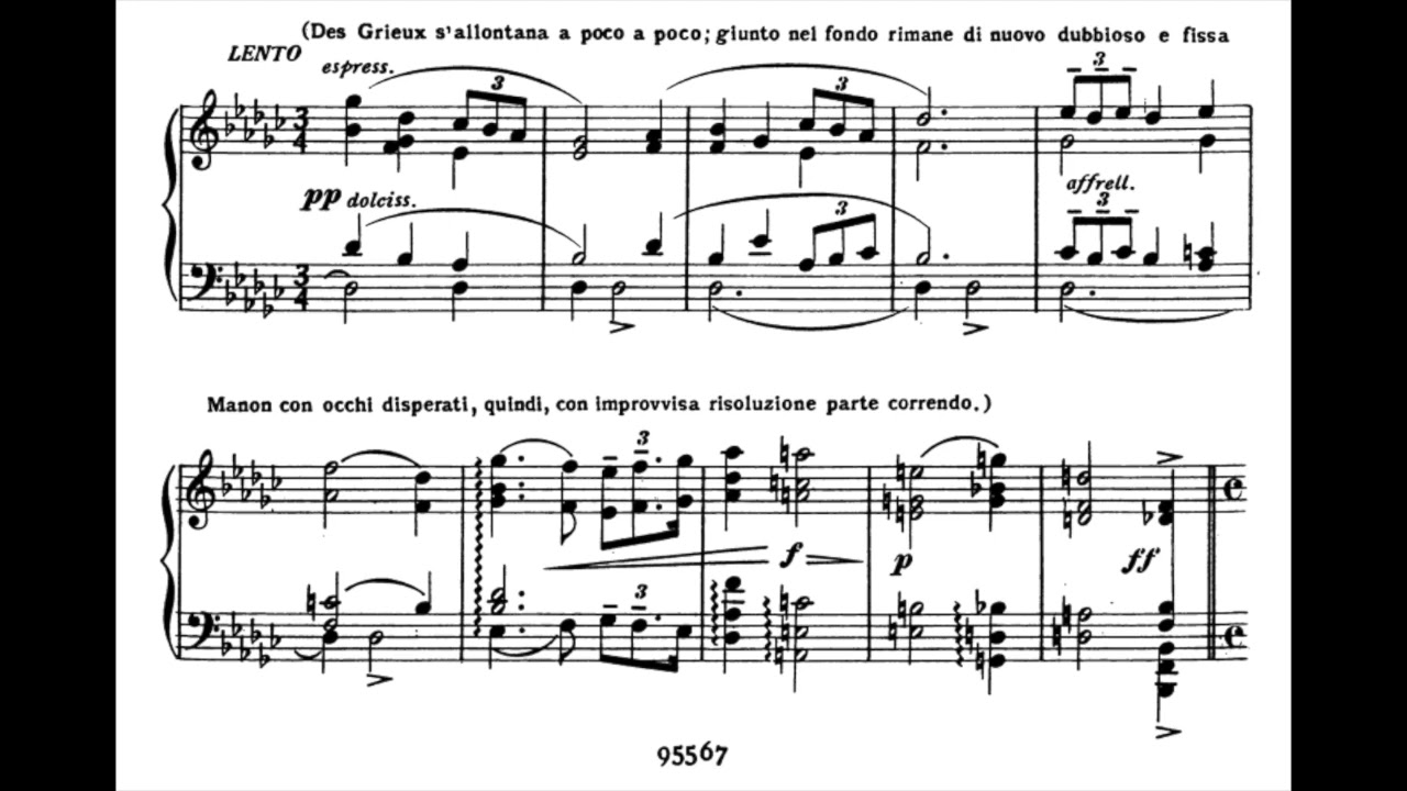 Maria Callas - Puccini Manon Lescaut arias (1954) [score]