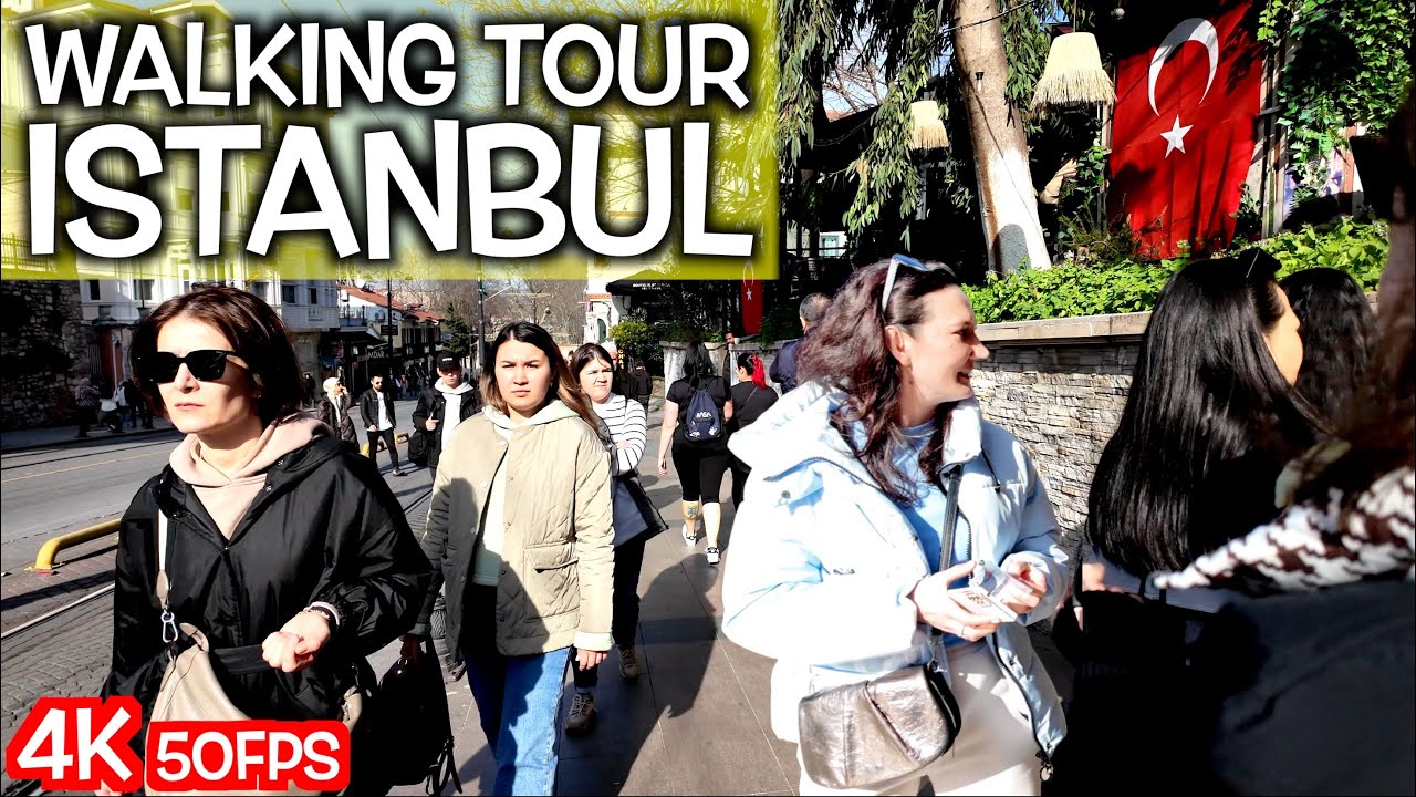 Istanbul Cinematic Walking Tour  As A Tourist - 4K 50P Video