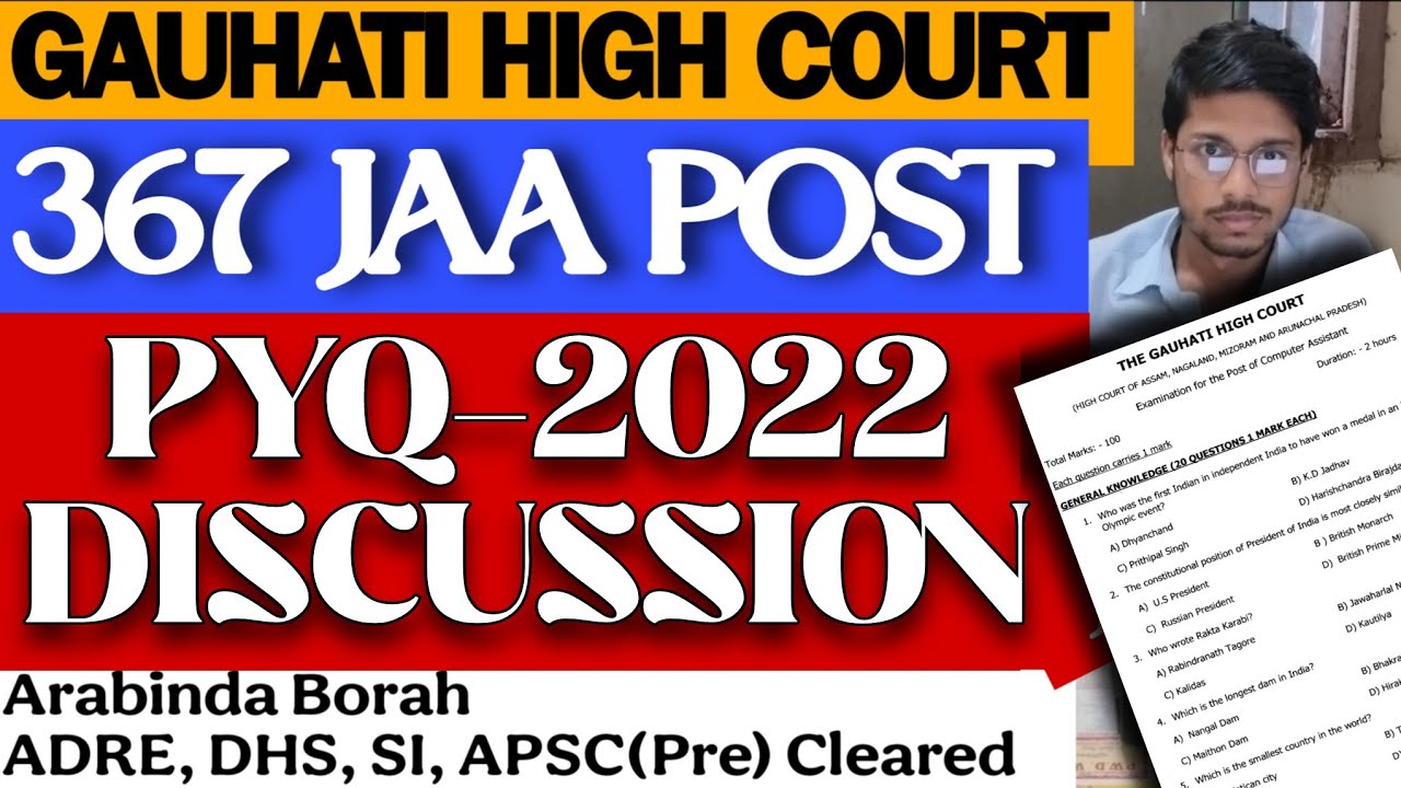 GAUHATI HIGH COURT JAA PYQ ANALYSIS ARABINDA BORAH PRESTUDY