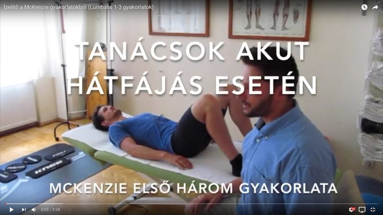 McKenzie der&eacute;k gyakorlatok 1-2-3 Tan&aacute;csok akut der&eacute;kf&aacute;j&aacute;sra