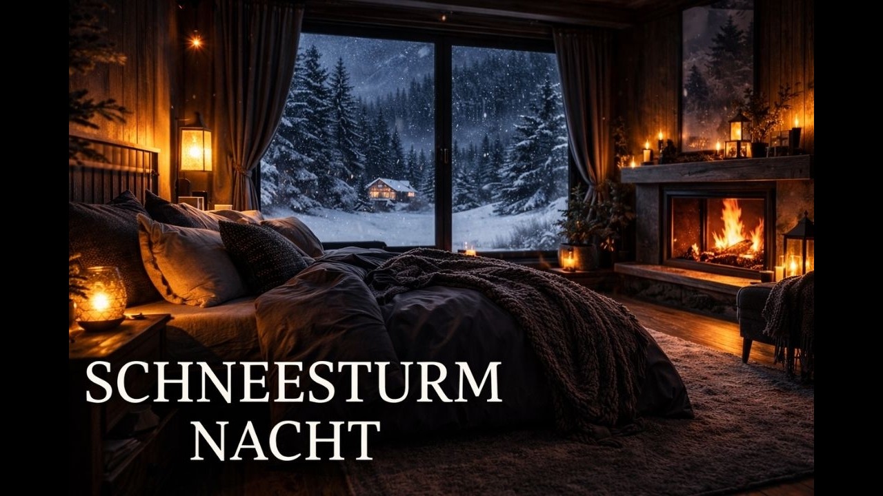 Schneesturm Nacht am Fenster ❄️ Winter Geräusche zum Einschlafen (Sofort Schlafen)