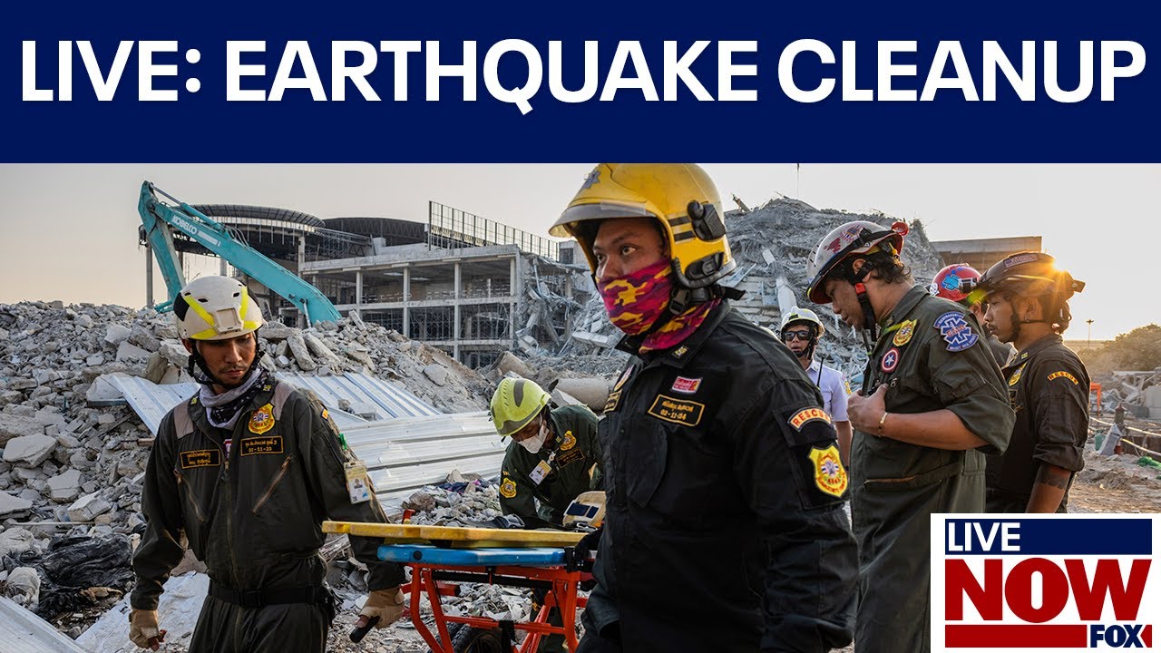 Watch: Earthquake emergency cleanup in Thailand