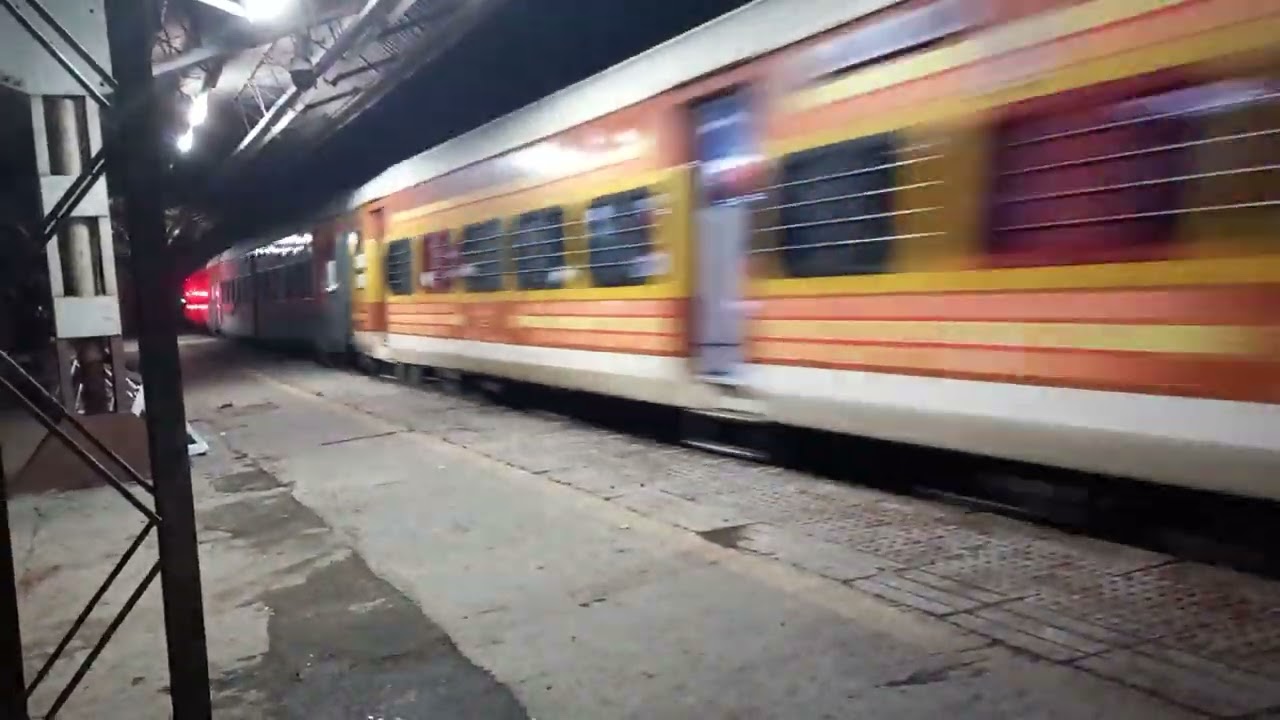 Two express trains crossing each other at bhayander station