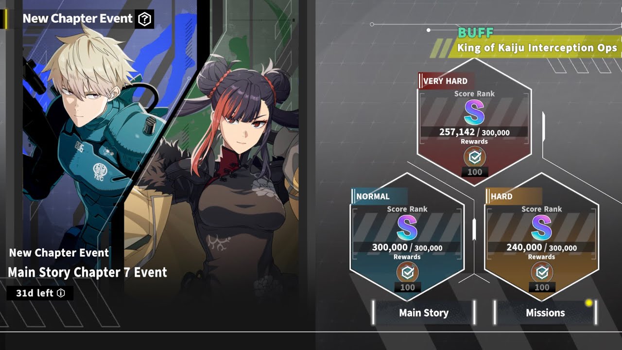 (f2p) Main Story Chapter 7 Event - very hard - Kaiju No. 8 The Game
