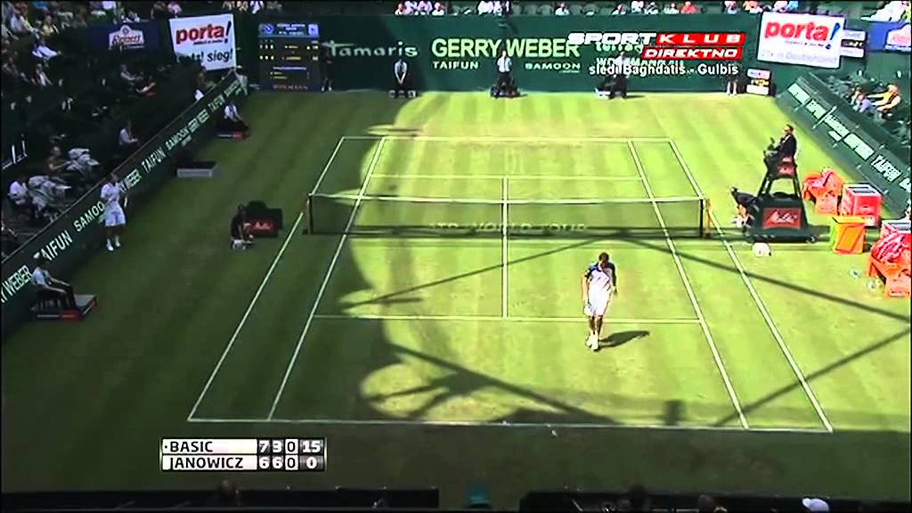 Mirza Basic AMAZING point vs Jerzy Janowicz @ ATP Halle 2013