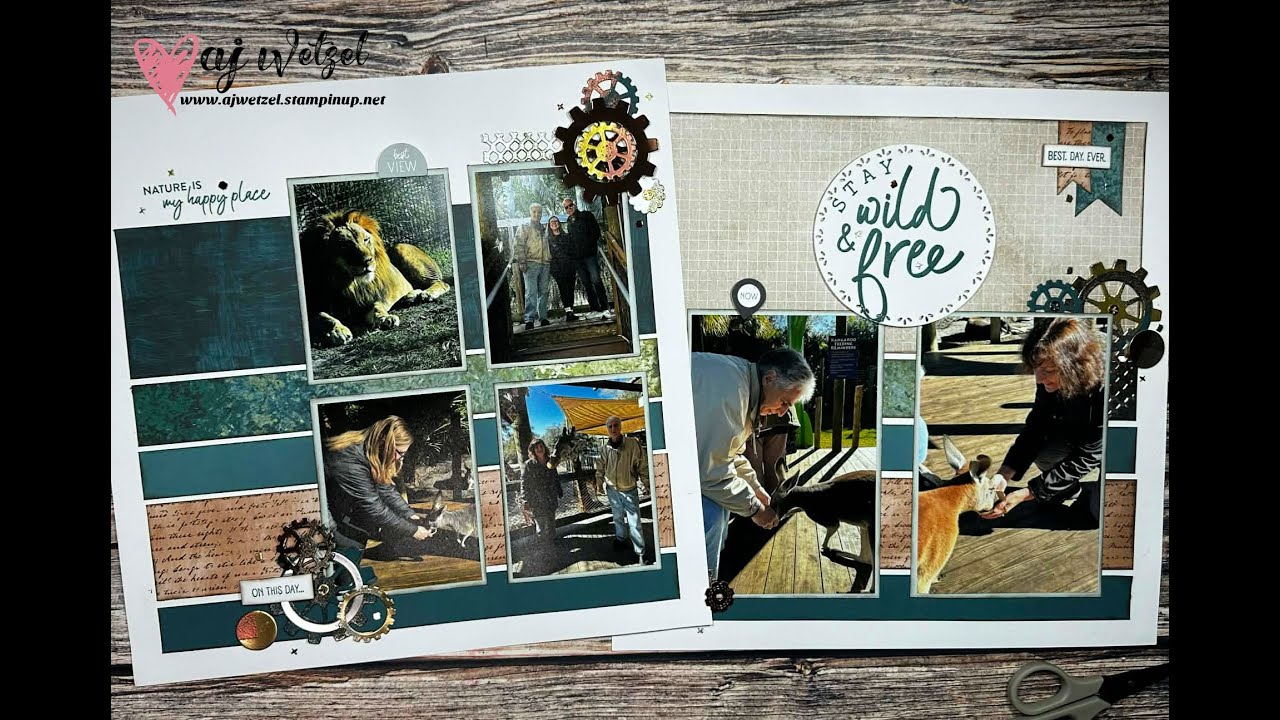 Embossing Powder for Texture | Gears & Texture Scrapbook Layout