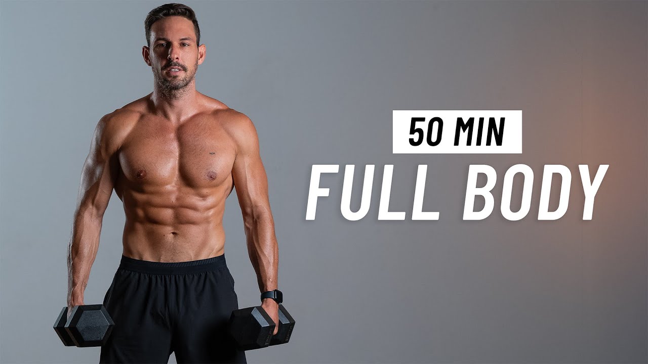 50 Min Full Body Dumbbell Workout At Home - Build Muscle