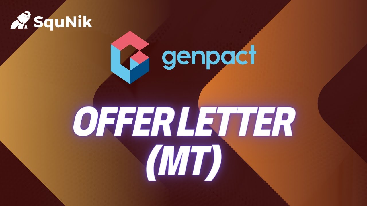 Genpact | Offer Letter of Management Trainee (MT) | SquNik